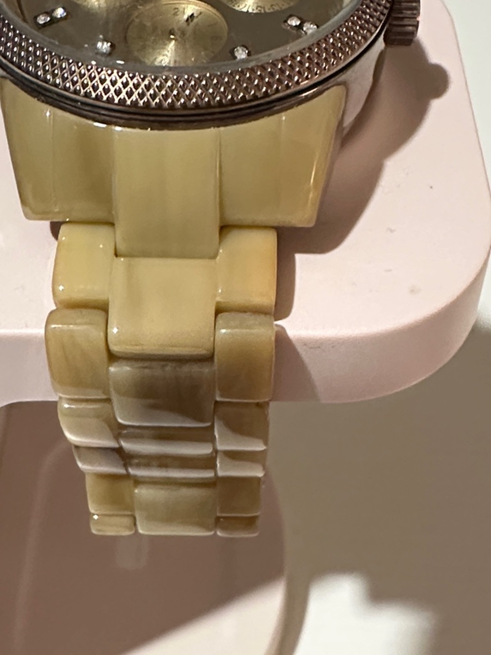 Michael Kors Gold and Cream Resin Bracelet Watch - Picture 4 of 10